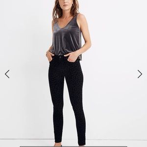 Madewell 9” mid-rise skinny jeans: flocked leopard edition